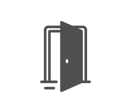 Open door icon. Entrance doorway sign. Building entry symbol. Classic flat style. Quality design element. Simple open door icon. Vectorのイラスト素材