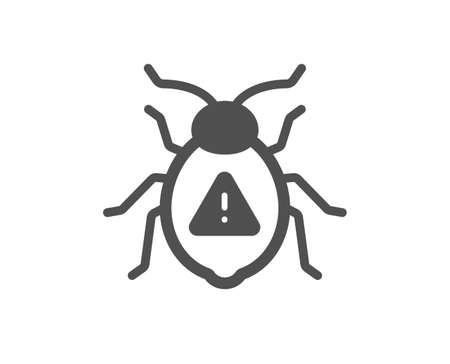 Software bug icon. Cyber attack sign. Computer virus symbol. Classic flat style. Quality design element. Simple software bug icon. Vectorのイラスト素材
