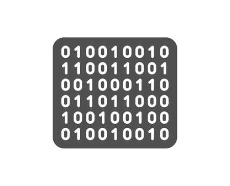 Binary code icon. Computer machine code sign. Computing data symbol. Classic flat style. Quality design element. Simple binary code icon. Vectorのイラスト素材