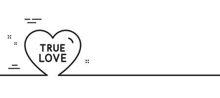 True love line icon. Sweet heart sign. Valentine day symbol. Minimal line illustration background. True love line icon pattern banner. White web template concept. Vectorのイラスト素材