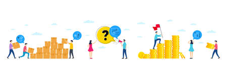 Set of Accounting, Dirty water and Low thermometer line icons. People characters with delivery parcel, money coins. Include Blood and saliva test icons. For web, application. Vectorのイラスト素材