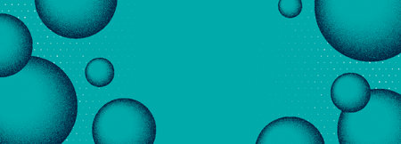 Dotwork spheres of grain balls background. Noise dots bubbles. Sand grain effect ball shape. Abstract noise dot object. Halftone dots geometric bubbles elements. Dotted spheres vectorのイラスト素材