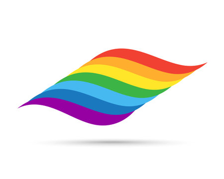 LGBT pride flag icon. Rainbow pride flag banner. Lesbian, gay, bisexual and transgender symbol. Stop homophobia, pride day and LGBT rights rainbow banner. Love equity and diversity culture. Vectorのイラスト素材