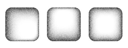 Square grain pattern vector background. Black noise stipple dots frames. Sand grain effect. Dots grunge banner. Abstract noise square pattern. Stipple circles texture. Dotted frame vectorのイラスト素材