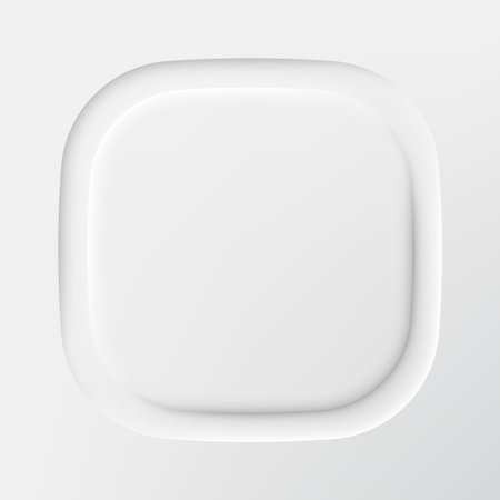 3d square shape of podium stage background. Cosmetic product top view. Neumorphic UI web button. Square 3d banner for product presentation. Top view of podium or stage. Vectorのイラスト素材