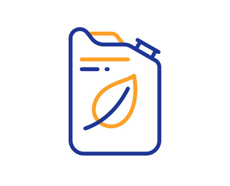 Canister line icon. Eco diesel fuel sign. Kerosene or gasoline container symbol. Colorful thin line outline concept. Linear style canister icon. Editable stroke. Vectorのイラスト素材