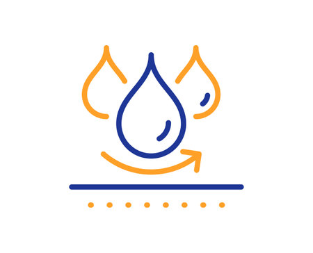 Waterproof line icon. Water resistant sign. Drop protection symbol. Colorful thin line outline concept. Linear style waterproof icon. Editable stroke. Vectorのイラスト素材