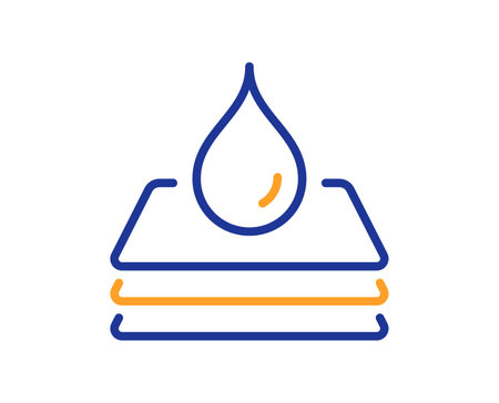 Waterproof line icon. Water resistant sign. Drop protection symbol. Colorful thin line outline concept. Linear style waterproof icon. Editable stroke. Vectorのイラスト素材