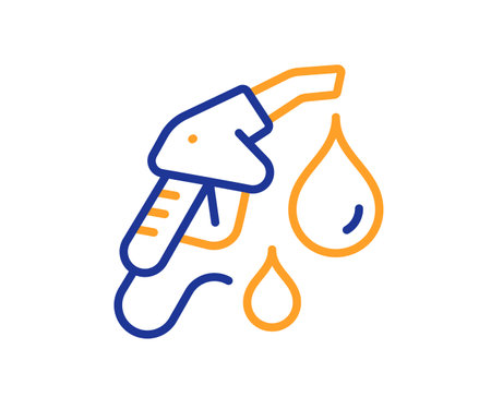 Petrol station line icon. Filling gas station sign. Diesel fuel symbol. Colorful thin line outline concept. Linear style petrol station icon. Editable stroke. Vectorのイラスト素材
