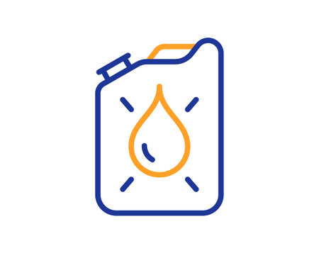 Canister line icon. Diesel fuel sign. Kerosene or gasoline container symbol. Colorful thin line outline concept. Linear style canister icon. Editable stroke. Vectorのイラスト素材