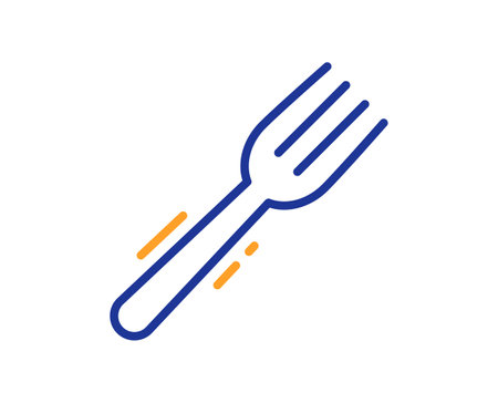 Fork line icon. Kitchen cutlery sign. Kitchenware utensils symbol. Colorful thin line outline concept. Linear style fork icon. Editable stroke. Vectorのイラスト素材