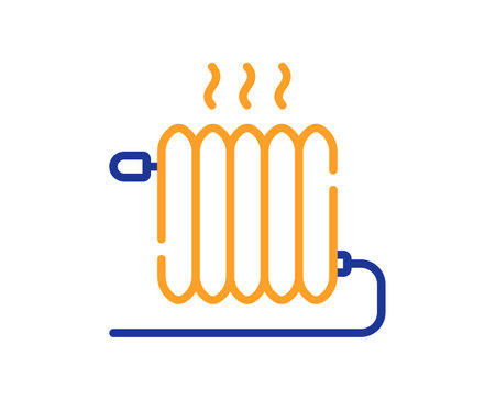 Radiator line icon. Heat convector sign. Temperature heater symbol. Colorful thin line outline concept. Linear style radiator icon. Editable stroke. Vectorのイラスト素材