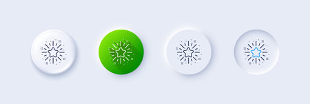 Twinkle star line icon. Neumorphic, Green gradient, 3d pin buttons. Best ranking sign. Favorite...