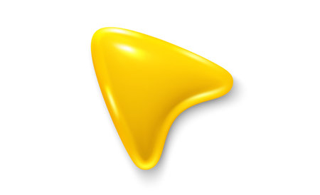 Arrow pointer, mouse cursor 3d icon. Computer interface tool. Click here yellow arrow. Computer mouse cursor. Web interface 3d click pointer. Computer arrow selection tool. Vectorのイラスト素材
