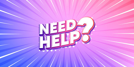 Need help sun rays gradient banner. Light burst background. Need help tag. Support service sign. Faq information symbol. Gradient sun rays. Sunburst light. Vectorのイラスト素材