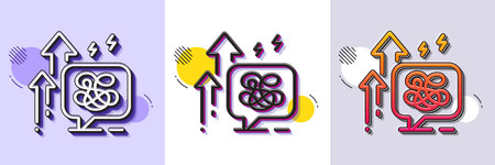 Stress grows line icon. Halftone dotted pattern. Gradient icon with grain shadow. Anxiety depression...