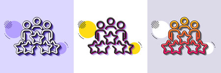 Business meeting line icon. Halftone dotted pattern. Gradient icon with grain shadow. Employee nomination sign. Teamwork rating symbol. Line business meeting icon. Various designs. Vectorのイラスト素材