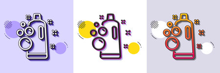 Clean bubbles line icon. Halftone dotted pattern. Gradient icon with grain shadow. Laundry shampoo sign. Clothing cleaner symbol. Line clean bubbles icon. Various designs. Vectorのイラスト素材