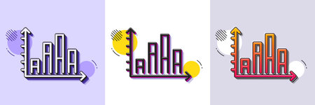 Diagram graph line icon. Halftone dotted pattern. Gradient icon with grain shadow. Column chart sign. Market analytics symbol. Line diagram graph icon. Various designs. Vectorのイラスト素材