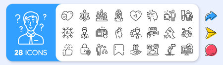 Nurse, Algorithm and Business podium line icons. Interest rate, AI generate, Inflation icons. Pack of Fingerprint lock, Brand, Loyalty program icon. Leadership, Businessman, Strategy pictogram. Vectorのイラスト素材