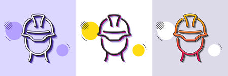 Foreman line icon. Halftone dotted pattern. Gradient icon with grain shadow. Engineer or architect...