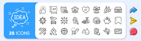 Rise price, Honeymoon travel and Storage line icons. Interest rate, AI generate, Inflation icons. Pack of Video conference, Parcel tracking, Dishes icon. Vectorのイラスト素材