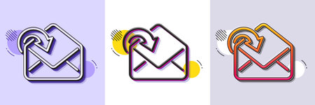 Receive Mail download line icon. Halftone dotted pattern. Gradient icon with grain shadow. Incoming Messages correspondence sign. E-mail symbol. Line receive Mail icon. Various designs. Vectorのイラスト素材
