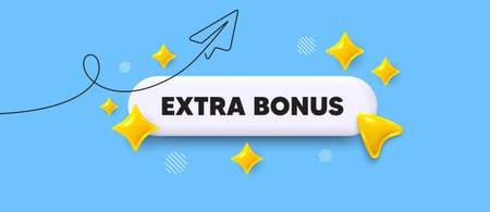 Extra bonus search bar. Share plane line icon. Extra bonus offer tag. Special gift promo sign. Sale promotion symbol. Search button with 3d sparkles. Vectorのイラスト素材