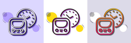 Metro line icon. Halftone dotted pattern. Gradient icon with grain shadow. Subway time schedule sign. Underground train railway symbol. Line metro icon. Various designs. Vectorのイラスト素材