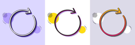 Refresh line icon. Halftone dotted pattern. Gradient icon with grain shadow. Rotation arrow sign....