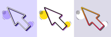 Mouse Cursor line icon. Halftone dotted pattern. Gradient icon with grain shadow. Pointer sign....