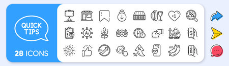Dish plate, Selfie stick and Excise duty line icons. Interest rate, AI generate, Inflation icons. Pack of Mattress, Scroll down, Eye checklist icon. Dislike, Laureate, Support pictogram. Vectorのイラスト素材