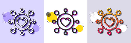 Dating line icon. Halftone dotted pattern. Gradient icon with grain shadow. Social network sign. Health day symbol. Line dating icon. Various designs. Vectorのイラスト素材