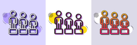 Equality line icon. Halftone dotted pattern. Gradient icon with grain shadow. Equity culture sign....