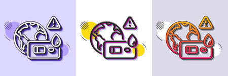 Covid test line icon. Halftone dotted pattern. Gradient icon with grain shadow. Coronavirus testing...