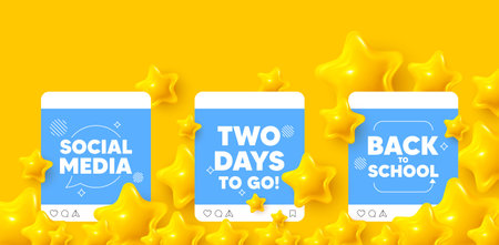 2 days to go social media post. Back to school template. 2 days to go tag. Special offer price sign....