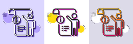 Manual doc line icon. Halftone dotted pattern. Gradient icon with grain shadow. Technical instruction sign. Line manual doc icon. Various designs. Vectorのイラスト素材