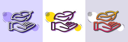 Lightweight line icon. Halftone dotted pattern. Gradient icon with grain shadow. Feather quill sign. Light nib symbol. Line lightweight icon. Various designs. Vectorのイラスト素材