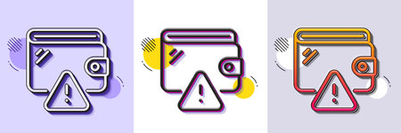 Wallet line icon. Halftone dotted pattern. Gradient icon with grain shadow. Money purse sign. Cash budget symbol. Line wallet icon. Various designs. Vectorのイラスト素材