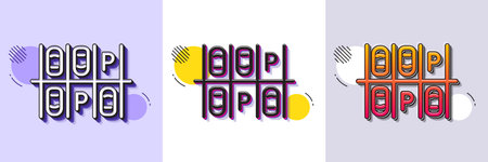 Parking place line icon. Halftone dotted pattern. Gradient icon with grain shadow. Car park sign....