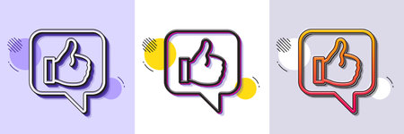 Like line icon. Halftone dotted pattern. Gradient icon with grain shadow. Thumbs up sign. Positive feedback, social media symbol. Line like icon. Various designs. Vectorのイラスト素材
