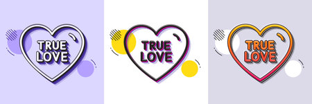 True love line icon. Halftone dotted pattern. Gradient icon with grain shadow. Sweet heart sign. Valentine day symbol. Line true love icon. Various designs. Vectorのイラスト素材