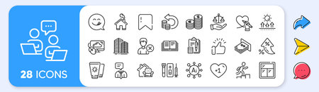 Cloud computing, Home and Leader run line icons. Interest rate, AI generate, Inflation icons. Pack...
