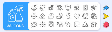 Water drop, Dish plate and Washing machine line icons. Interest rate, AI generate, Inflation icons....
