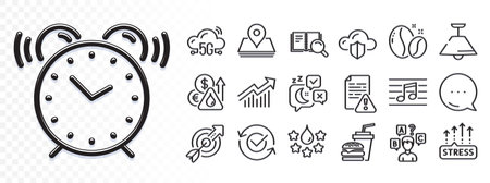 Sleep, Search book and Hamburger line icons for web app. Glare of light effect. Message icon. Pack...