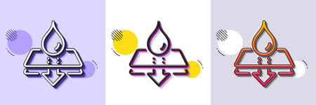 Water resistant line icon. Halftone dotted pattern. Gradient icon with grain shadow. Waterproof sign. Drop protection symbol. Line water resistant icon. Various designs. Vectorのイラスト素材