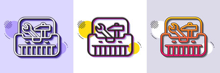 Toolbox line icon. Halftone dotted pattern. Gradient icon with grain shadow. Repair toolkit sign. Tool box with hammer symbol. Line toolbox icon. Various designs. Vectorのイラスト素材