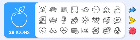 Augmented reality, Dog vaccination and Search text line icons. Interest rate, AI generate, Inflation icons. Pack of Discounts bubble, Table lamp, Property agency icon. Vectorのイラスト素材