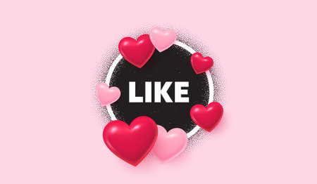 Like picture frame banner. Circle photo frame. Like tag. Social media message. Favorite or Awesome...