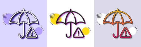 Risk management line icon. Halftone dotted pattern. Gradient icon with grain shadow. Important warning sign. Insurance warn symbol. Line risk management icon. Various designs. Vectorのイラスト素材